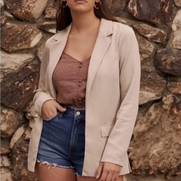 NWT Abercrombie & Fitch Open front Drapey blazer L - Picture 2 of 11